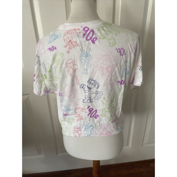 Nickelodeon Junior Womens Cropped T Shirt Large Cartoon Retro 90s - Picture 6 of 10